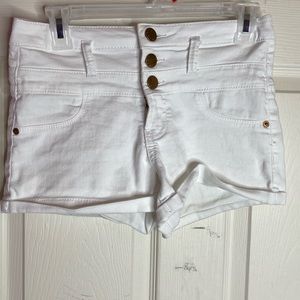 High Waisted White Shorts